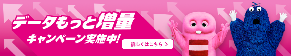 データもっと増量 キャンペーン実施中! 詳しくはこちら