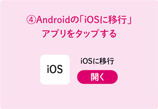 ④Androidの「iOSに移行」アプリをタップする