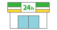 24時間マークのコンビニのイメージ