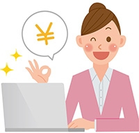 ノートPCを開いた女性のイメージ