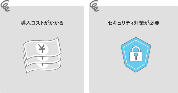 導入コストがかかる セキュリティ対策が必要