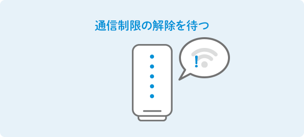 通信制限の解除を待つ