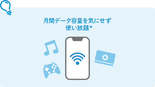 月間データ容量を気にせず使い放題★