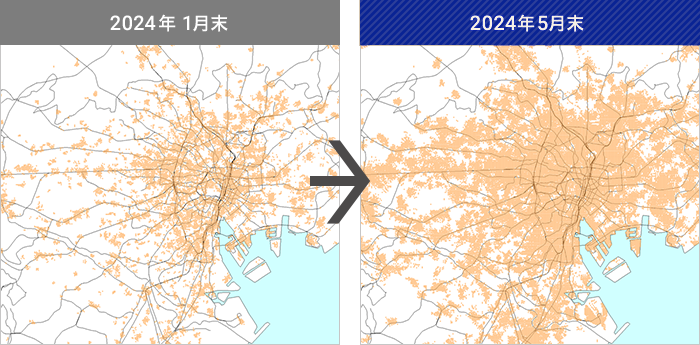 Sub6のエリア拡大イメージ