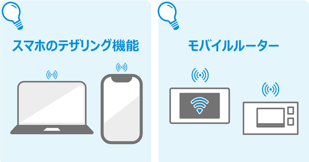 スマホのテザリング機能 モバイルルーター